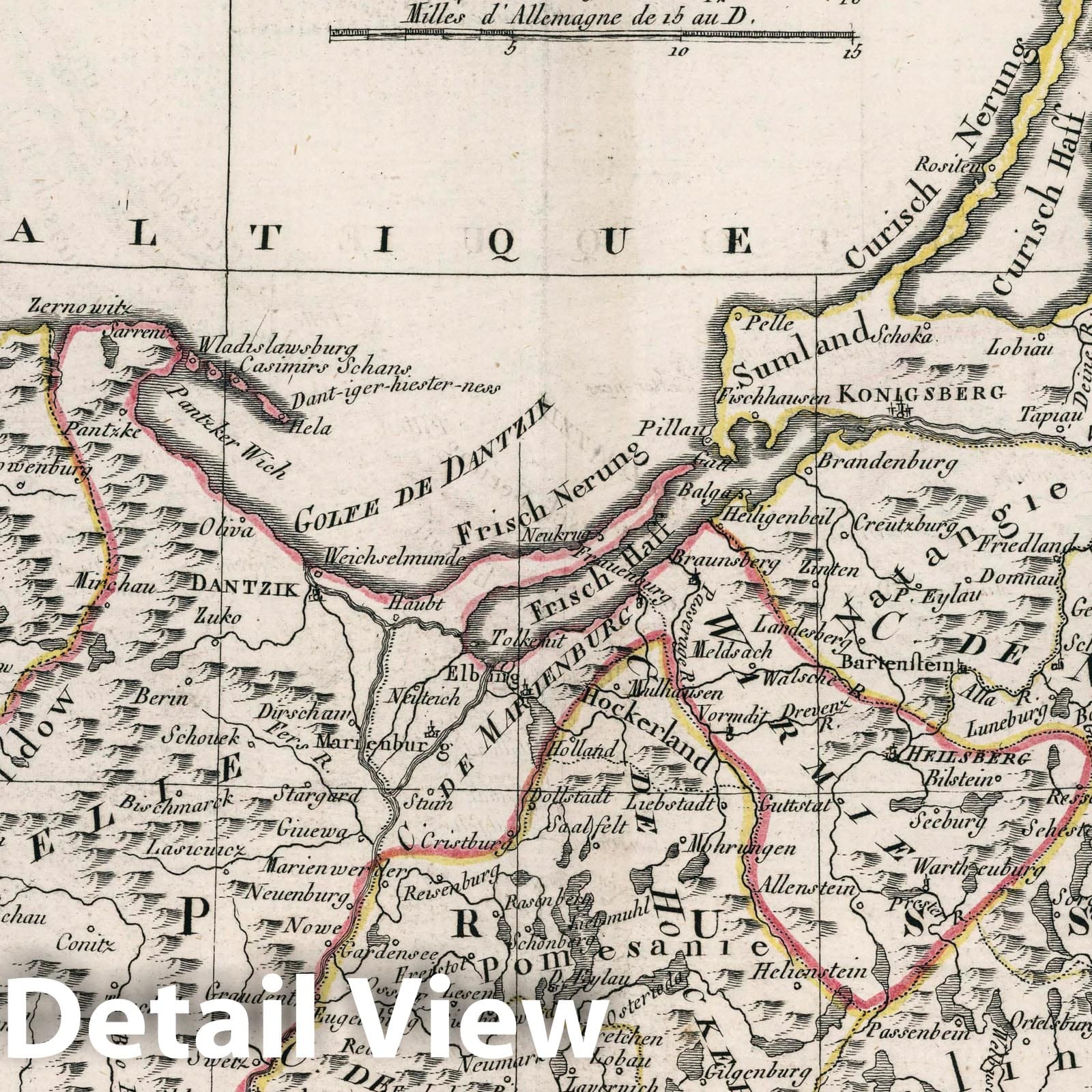 Prussia, Germany - River Map, 1793 - Historical Map Print