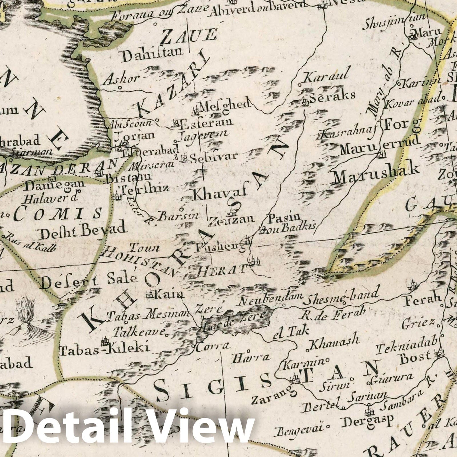 Persia, Western Regions Excluded - River Map, 1790 - Historical Map Print