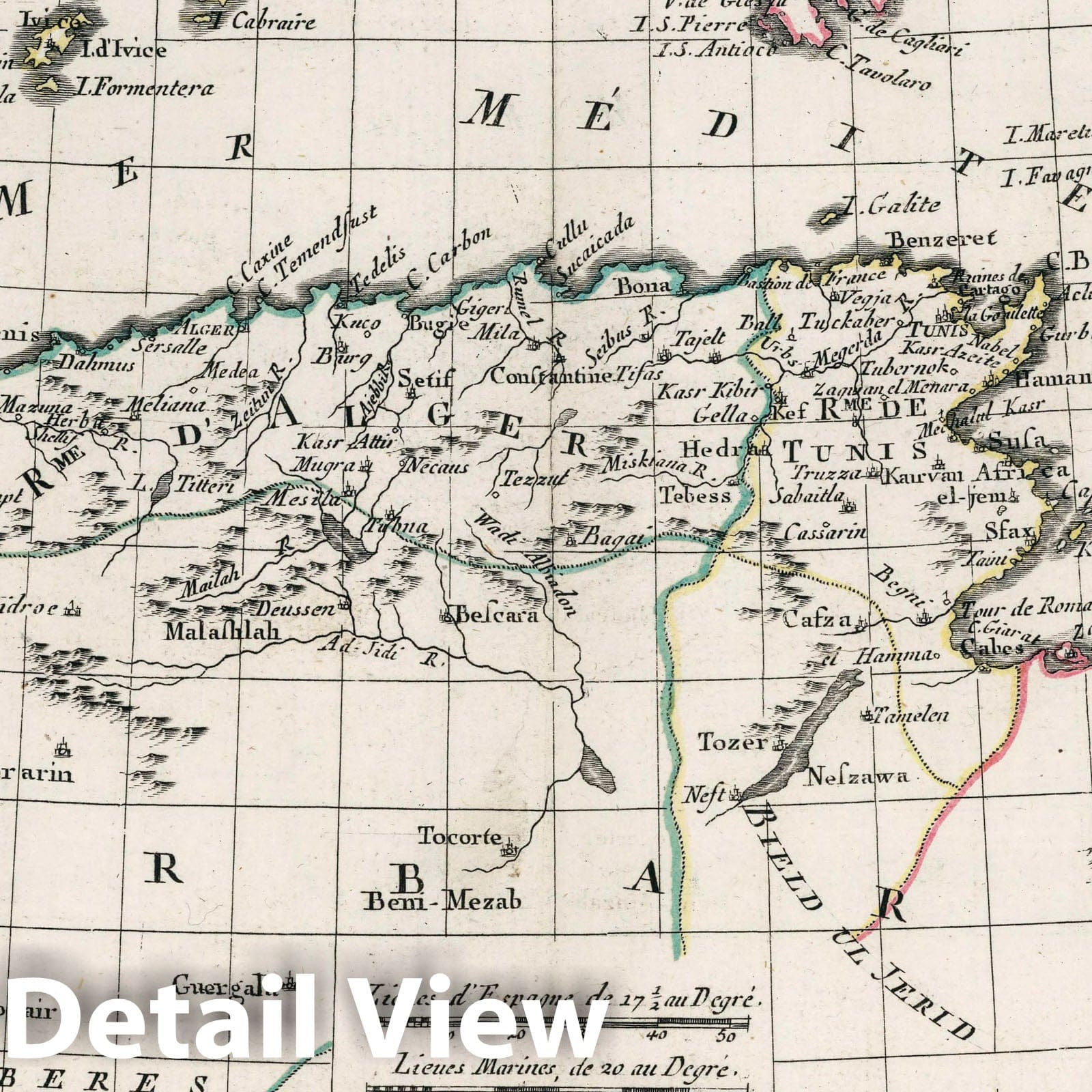 North Africa - Fez, Algiers, Tunis, and Tripoli, 1791 - Historical Map Print