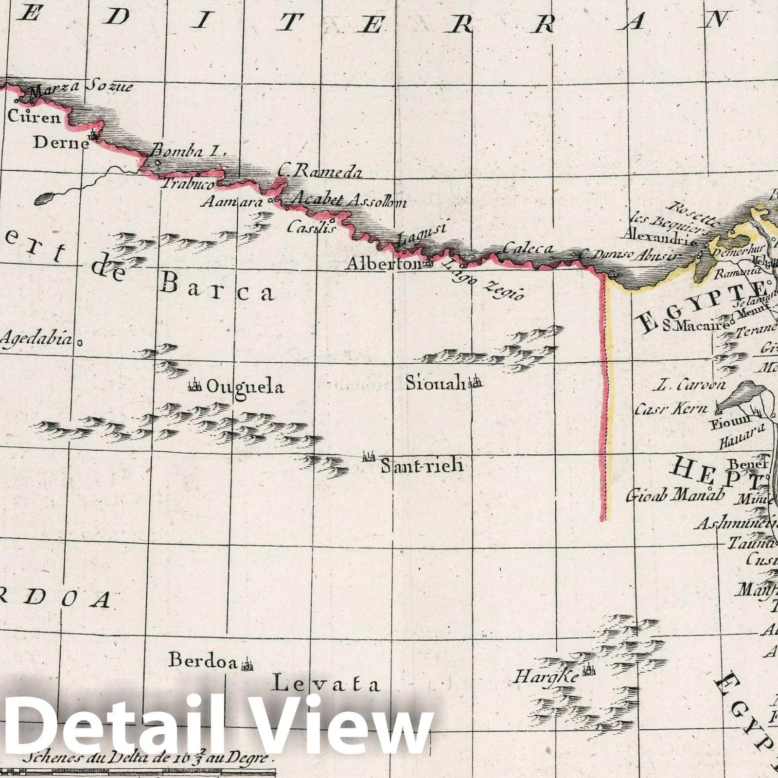 Egypt and Eastern Tripoli - River Map, 1791 - Historical Map Print
