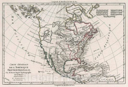 Historic Map : Carte generale de l'Amerique Septentrionale, 1790 Atlas - Vintage Wall Art