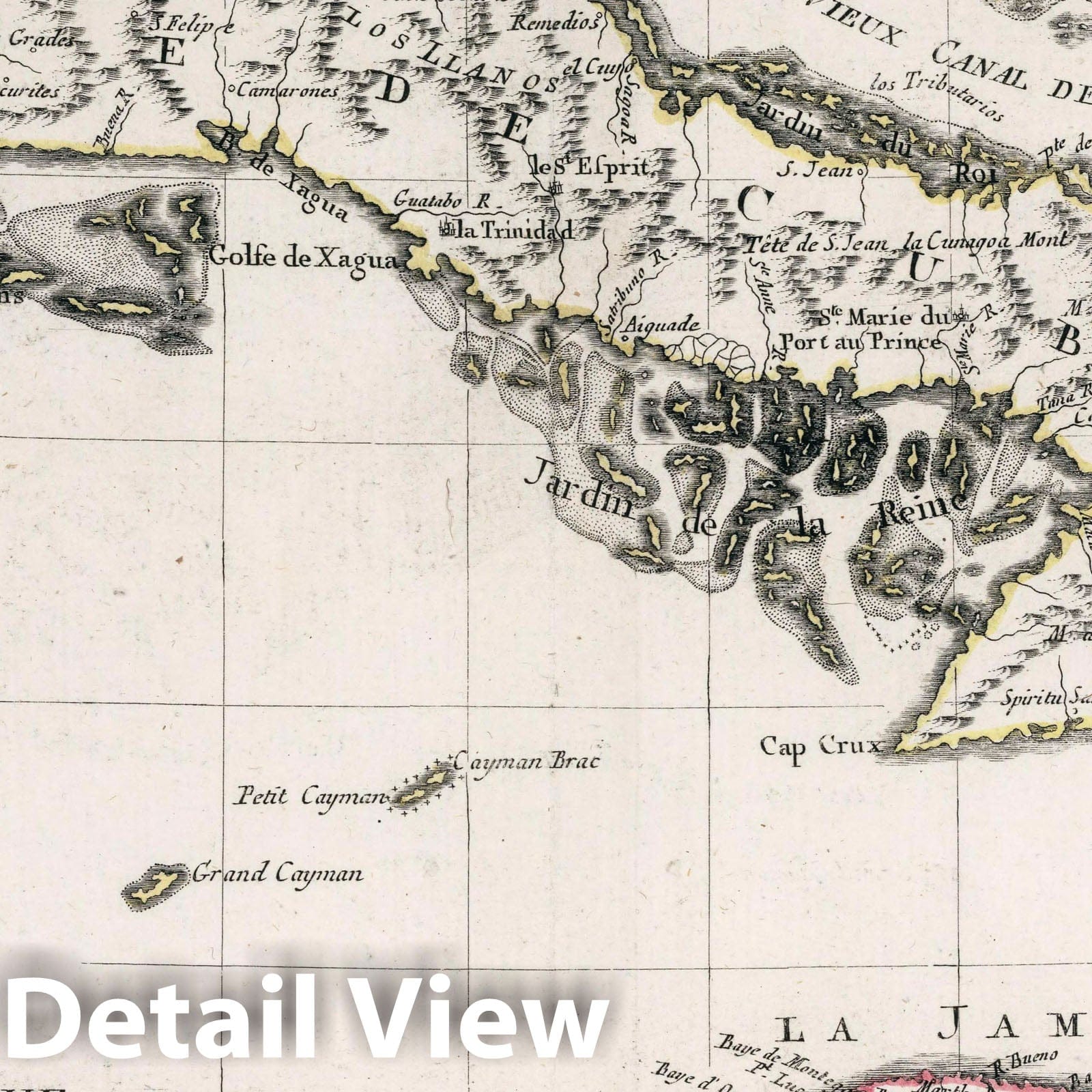 Cuba and Jamaica - River Map, 1793 - Historical Map Reproduction