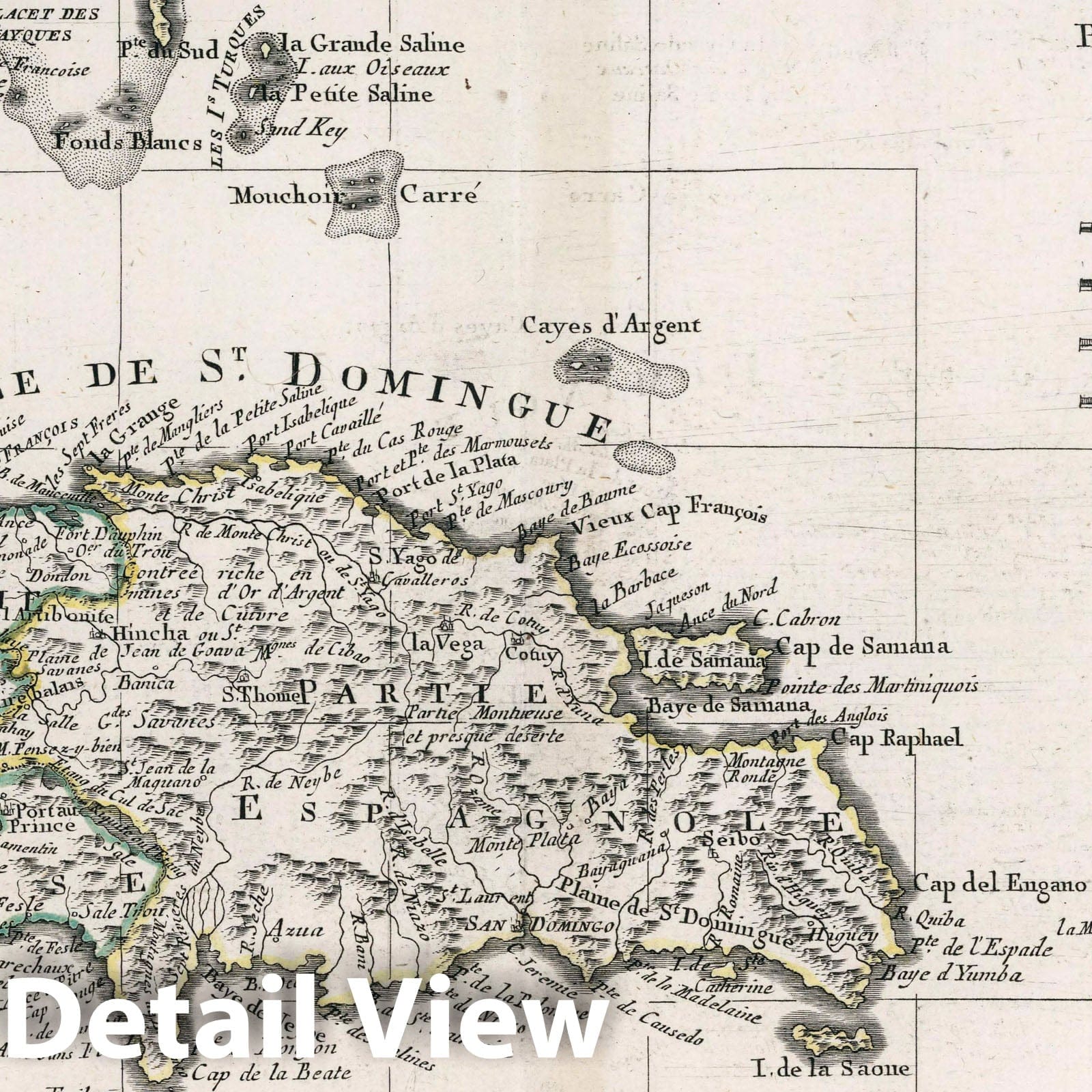 Saint Domingue and Puerto Rico - River Map, 1790 - Historical Map Print