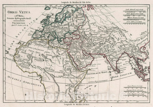 Historic Map : Orbis Vetus. A Rto. Bona, Primario Hydrographo Navali. Venetiis Apud P. Santini 1788, 1788 Atlas - Vintage Wall Art