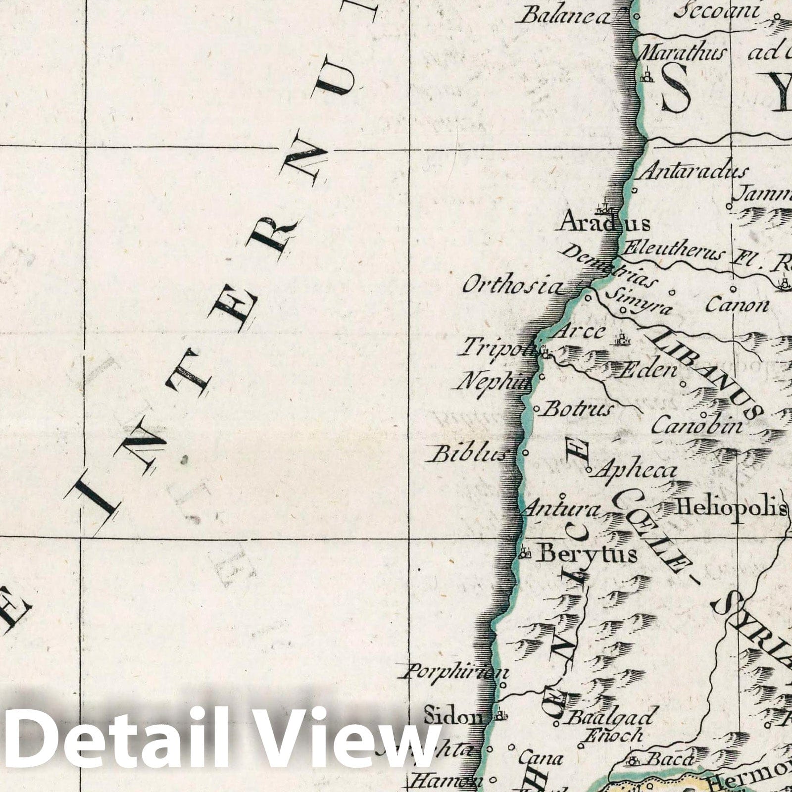 Palestine and Syria - River Map, 1789 - Historical Map Reproduction