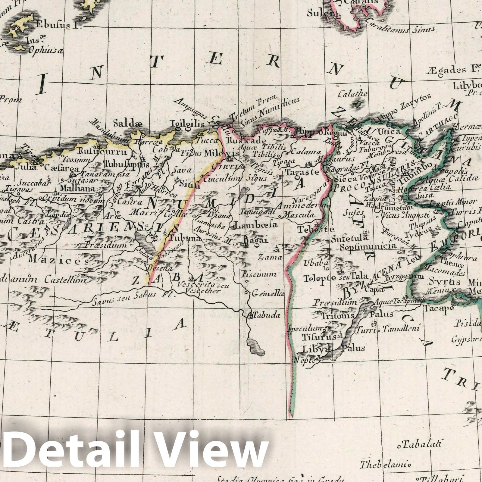 North Africa - Numidia and Mauritania, 1790 - Historical Map Print