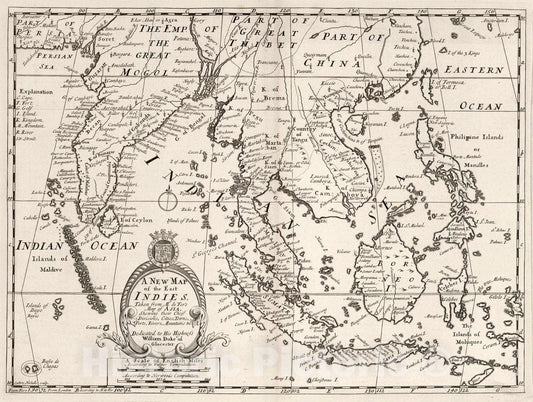 Historic Map : A New map of The East Indies, 1700 Atlas - Vintage Wall Art