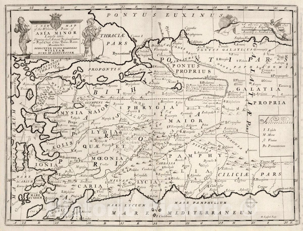 Historic Map : A New Map of The Western Parts of Asia Minor, 1700 Atlas - Vintage Wall Art