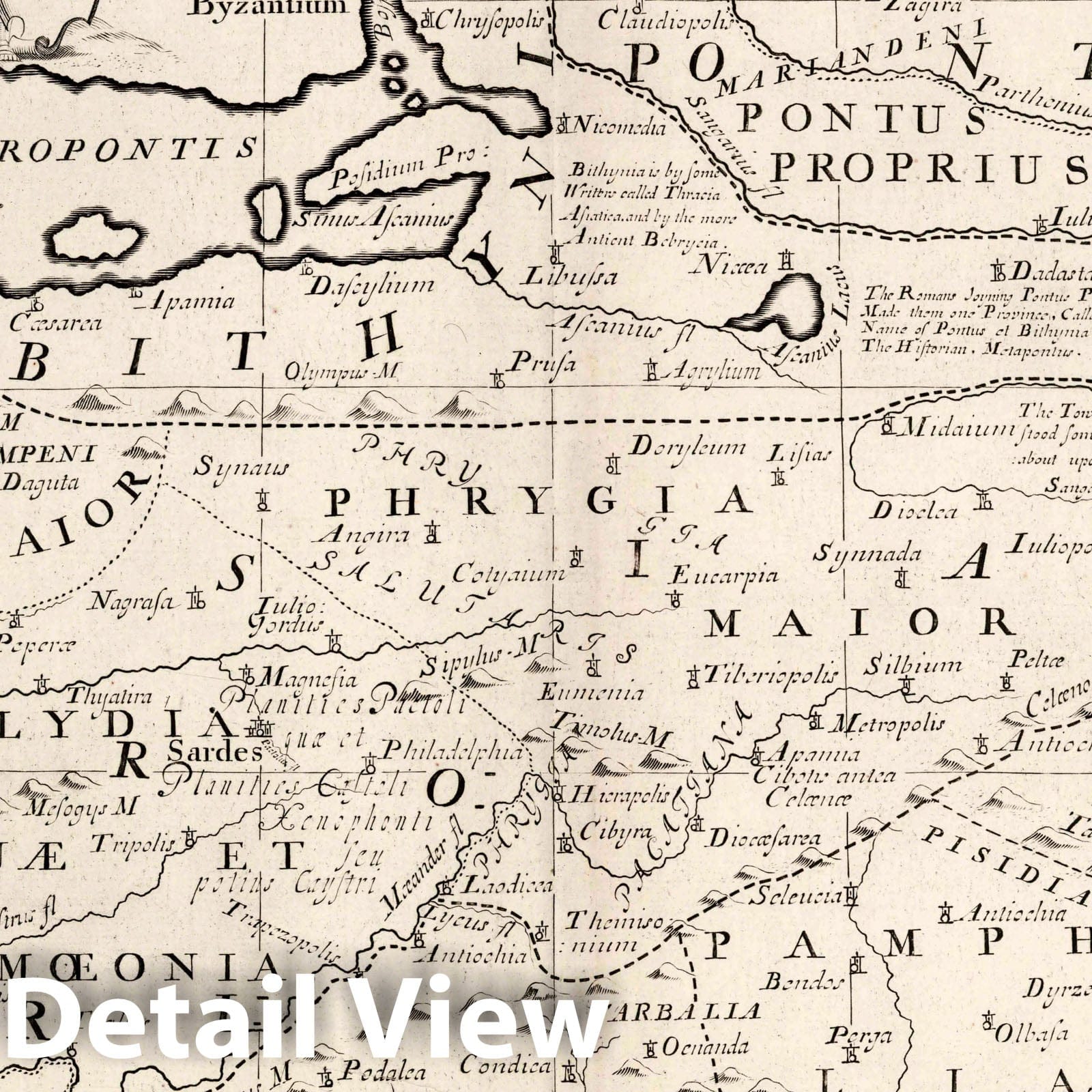 Western Asia Minor - River Map, 1700 - Historical Map Print