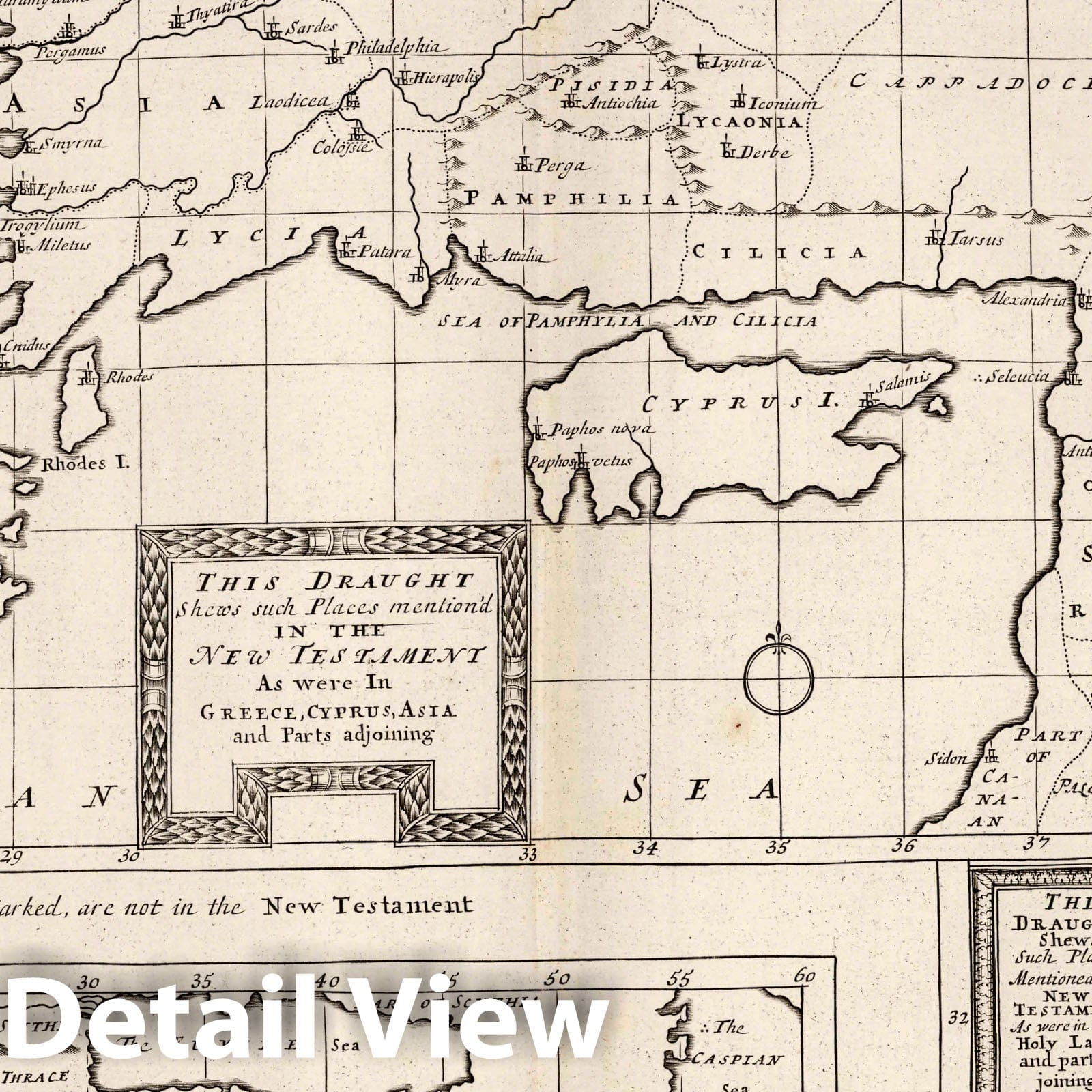 Palestine and Holy Land - River Map, 1700 - Historical Map Print