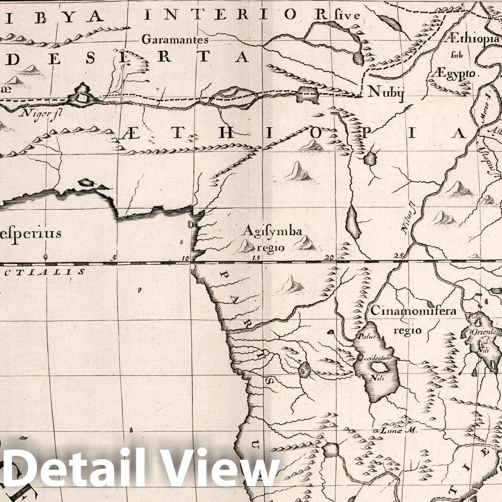 Ancient Africa - River Map, 1700 - Historical Map Print
