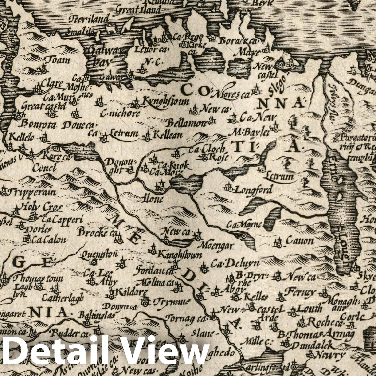 Ireland - River Map, 1607 - Historical Map Print