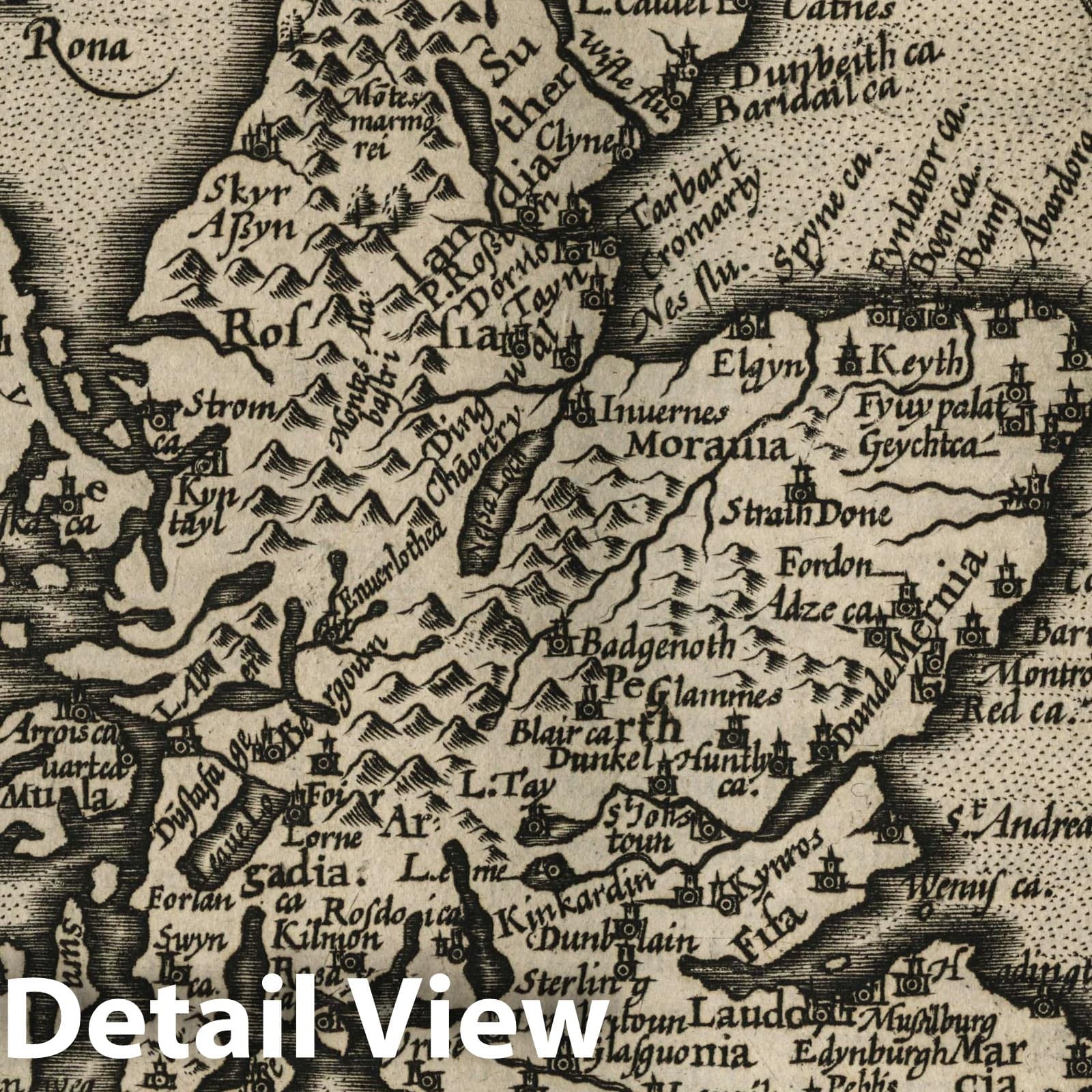 Scotland - River Map, 1607 - Historical Map Print