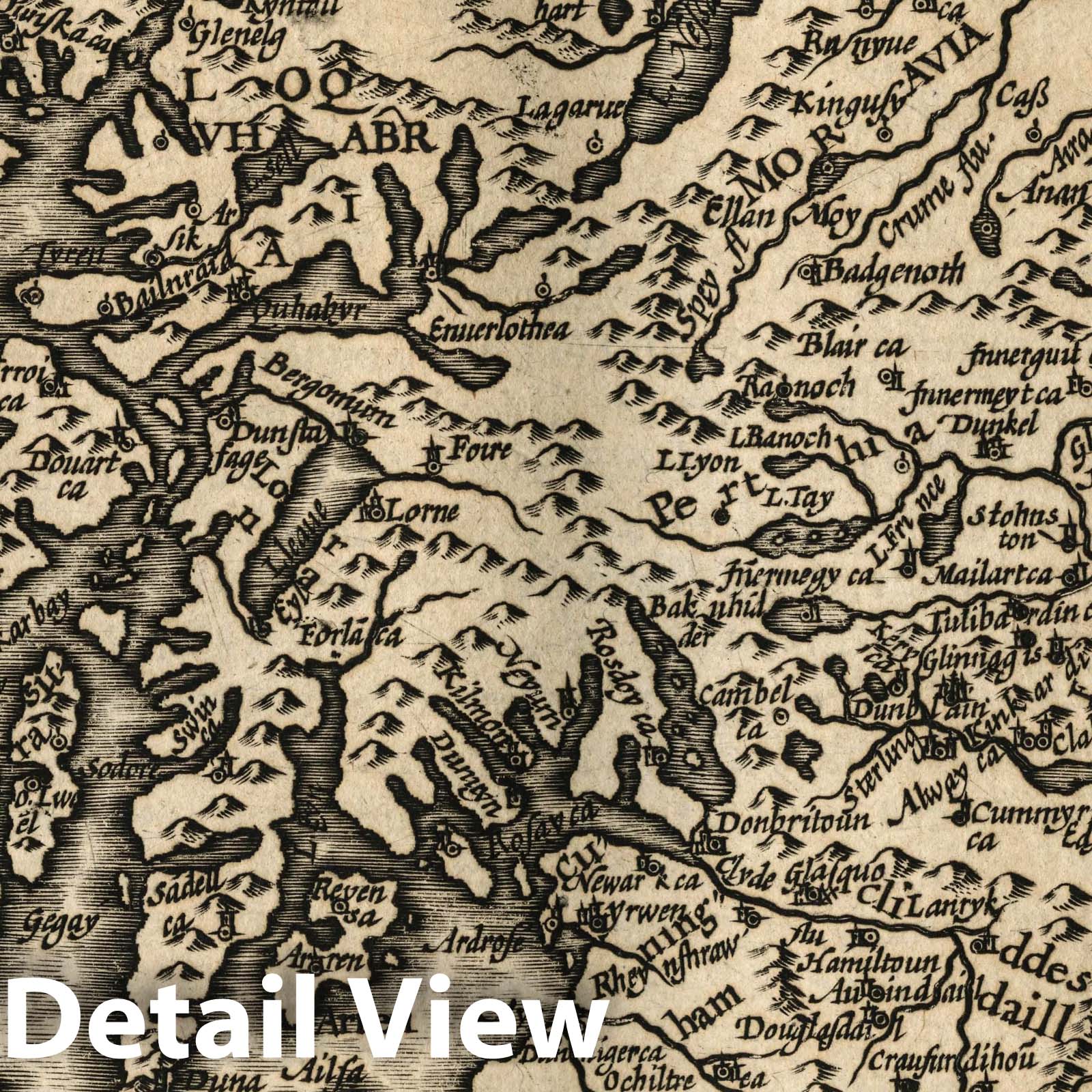 Scotland - River Map, 1607 - Historical Map Print