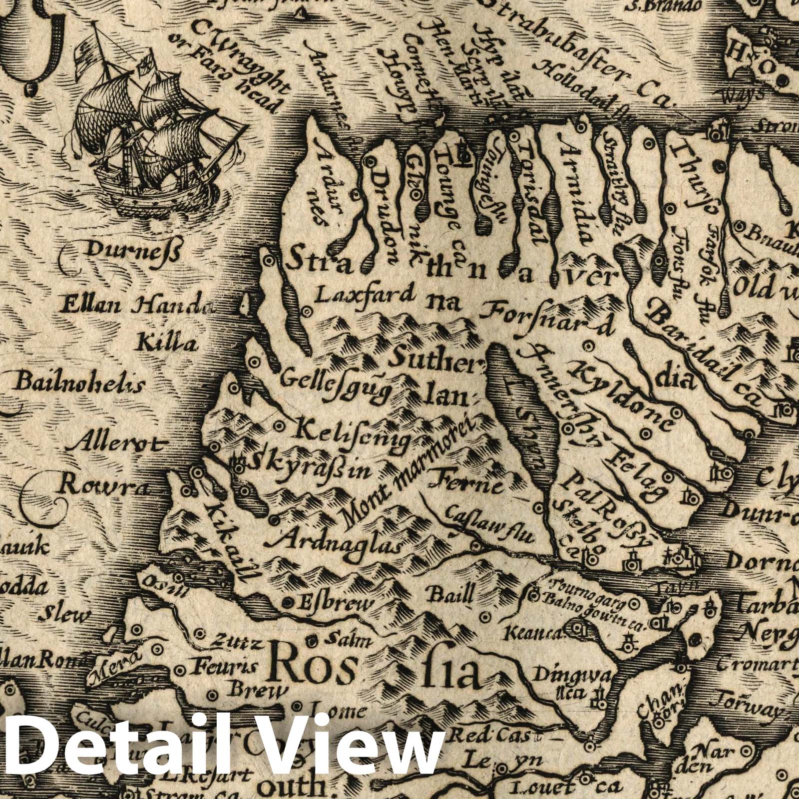 Scotland - Northern Part, 1607 - Historical Map Print