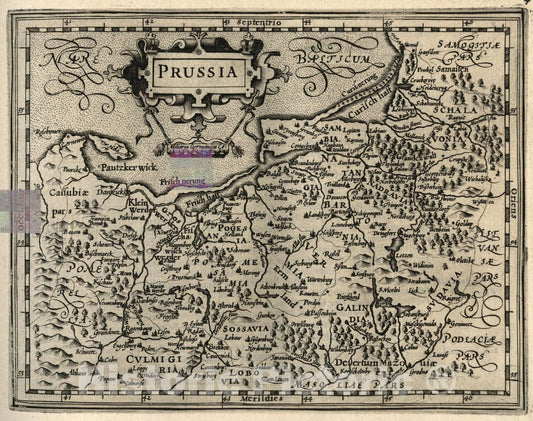 Historic Map : Prussia. (to accompany) Atlas Minor Gerardi Mercatoris, 1607 Atlas - Vintage Wall Art