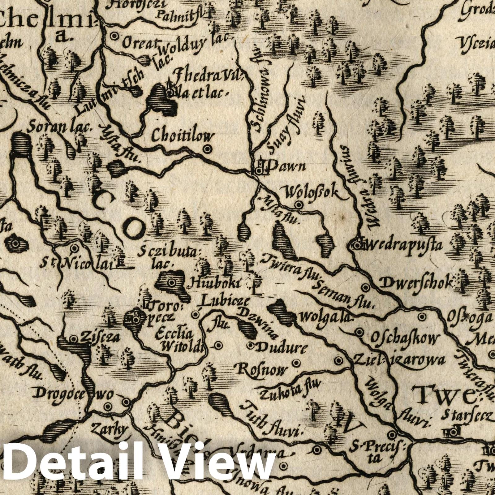 Moscow - River Map, 1607 - Historical Map Print