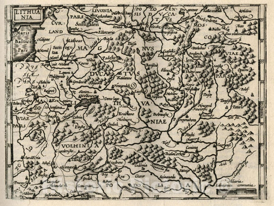 Historic Map : Lithuania. (to accompany) Atlas Minor Gerardi Mercatoris, 1607 Atlas - Vintage Wall Art