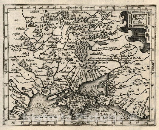 Historic Map : Taurica Chersonesus. (to accompany) Atlas Minor Gerardi Mercatoris, 1607 Atlas - Vintage Wall Art