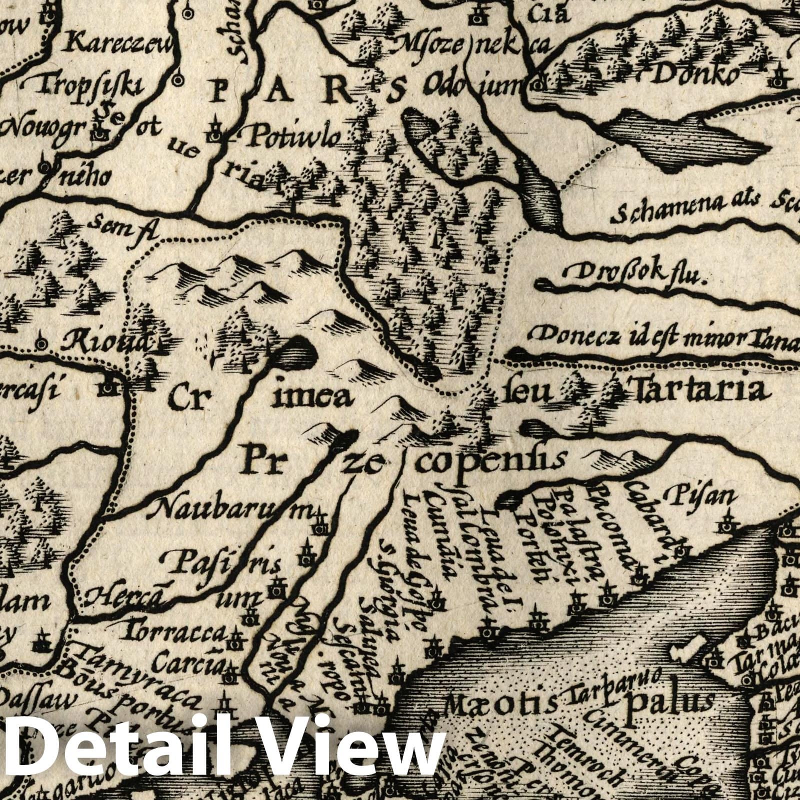Crimea and Ukraine - River Map, 1607 - Historical Map Print