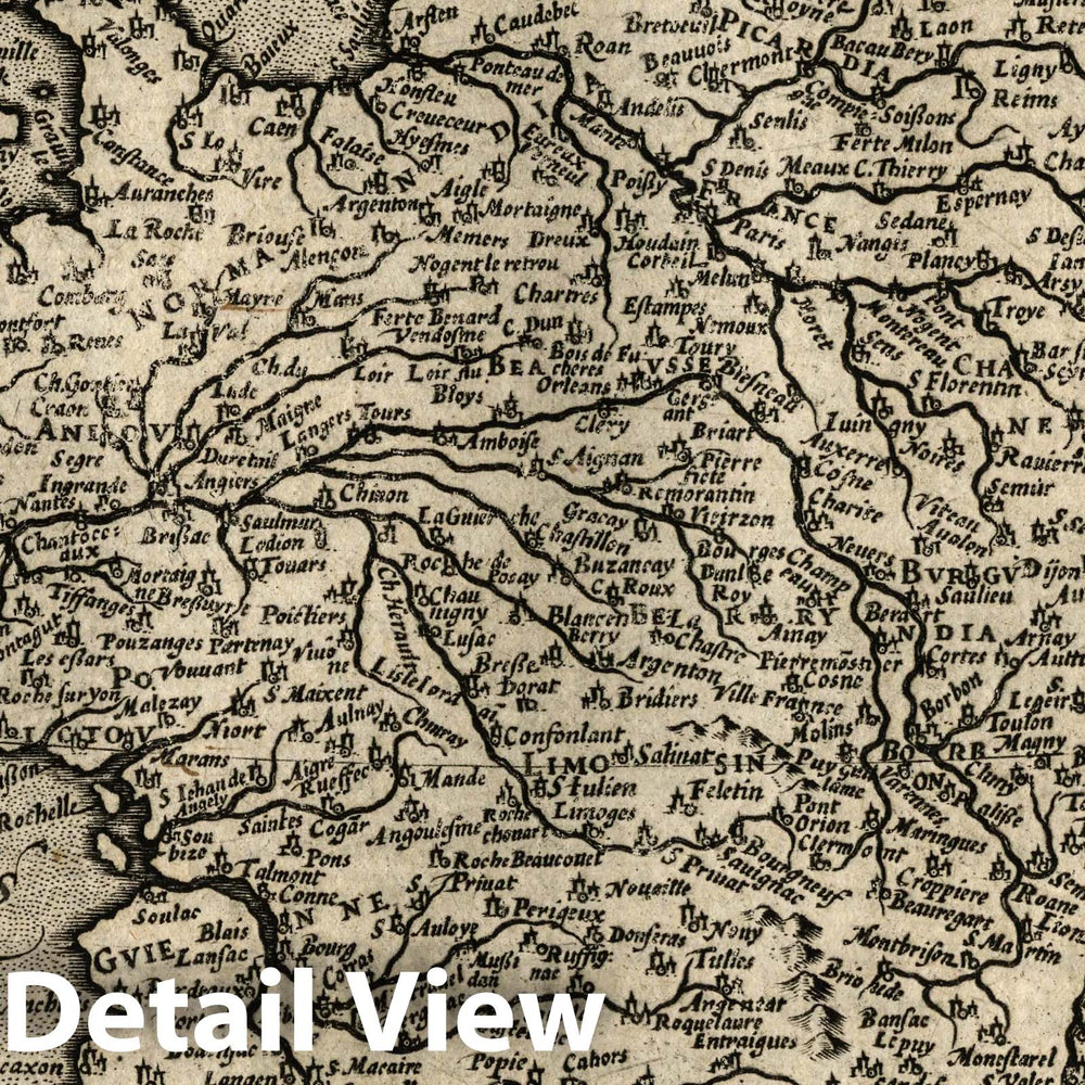 Historic Map : France, (Gallie universalis). (to accompany) Atlas Minor Gerardi Mercatoris, 1607 Atlas , Vintage Wall Art