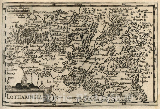 Historic Map : Lotharingia. (to accompany) Atlas Minor Gerardi Mercatoris, 1607 Atlas - Vintage Wall Art