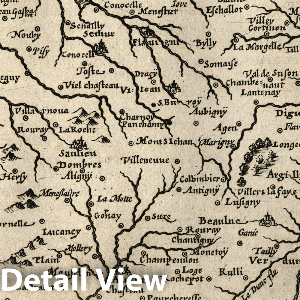 Historic Map : France, Burgundy, France Burgundiae Duca. (to accompany) Atlas Minor Gerardi Mercatoris, 1607 Atlas , Vintage Wall Art