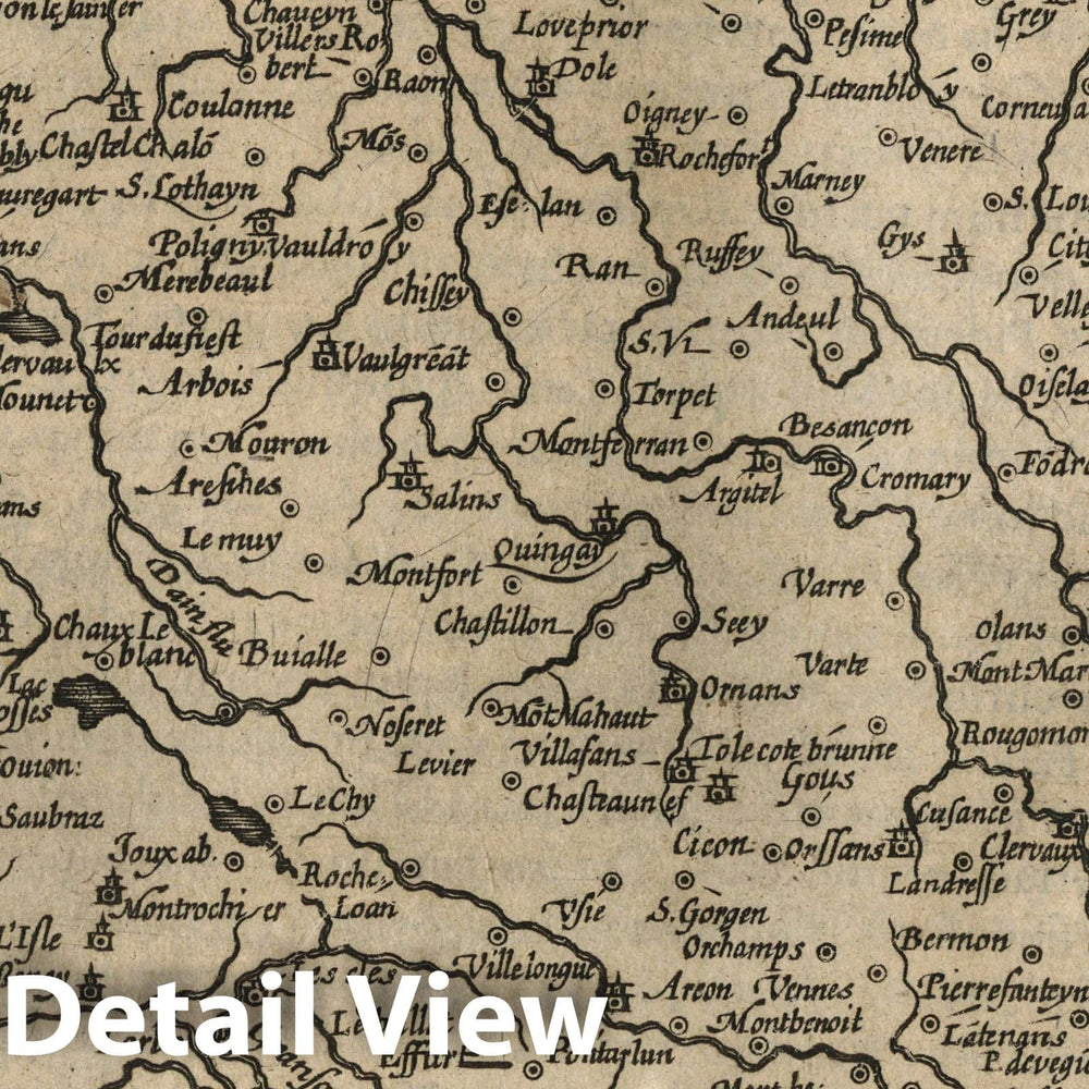 Historic Map : France, Burgundy, France Burgundia Comitatus. (to accompany) Atlas Minor Gerardi Mercatoris, 1607 Atlas , Vintage Wall Art
