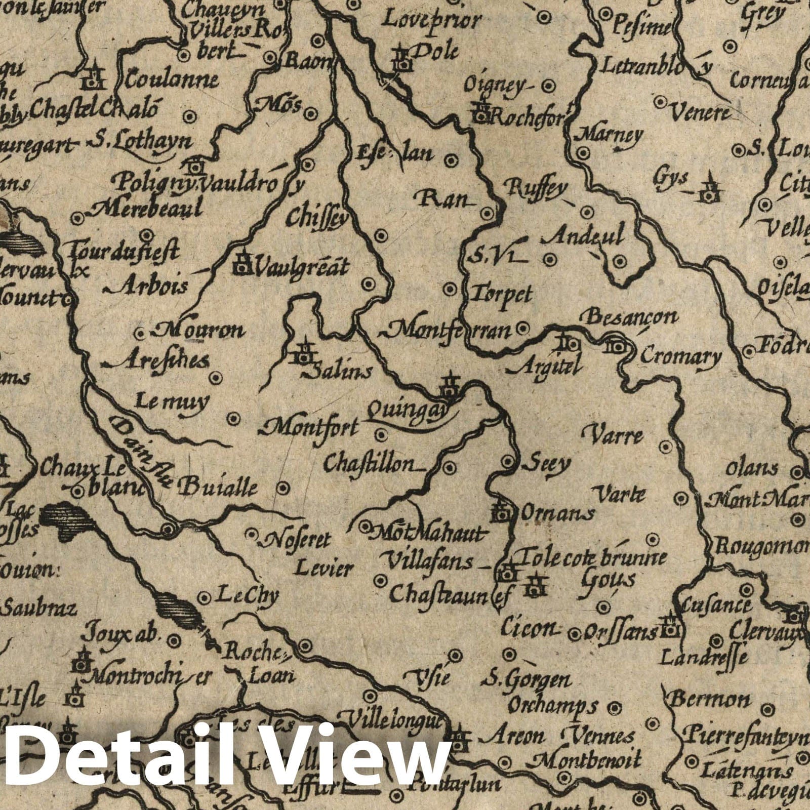 Burgundy - River Map, 1607 - Historical Map Print