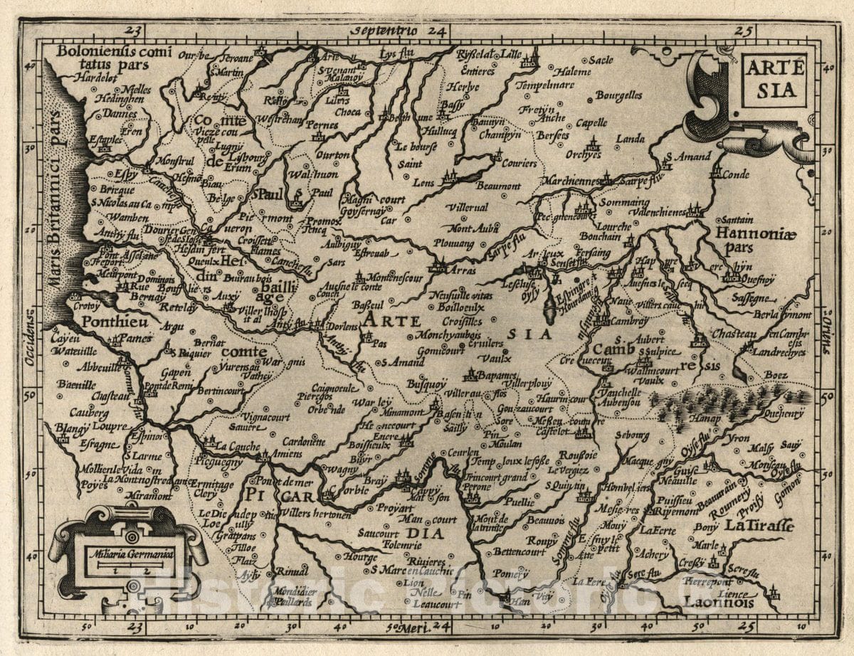 Historic Map : Artesia. (to accompany) Atlas Minor Gerardi Mercatoris, 1607 Atlas - Vintage Wall Art