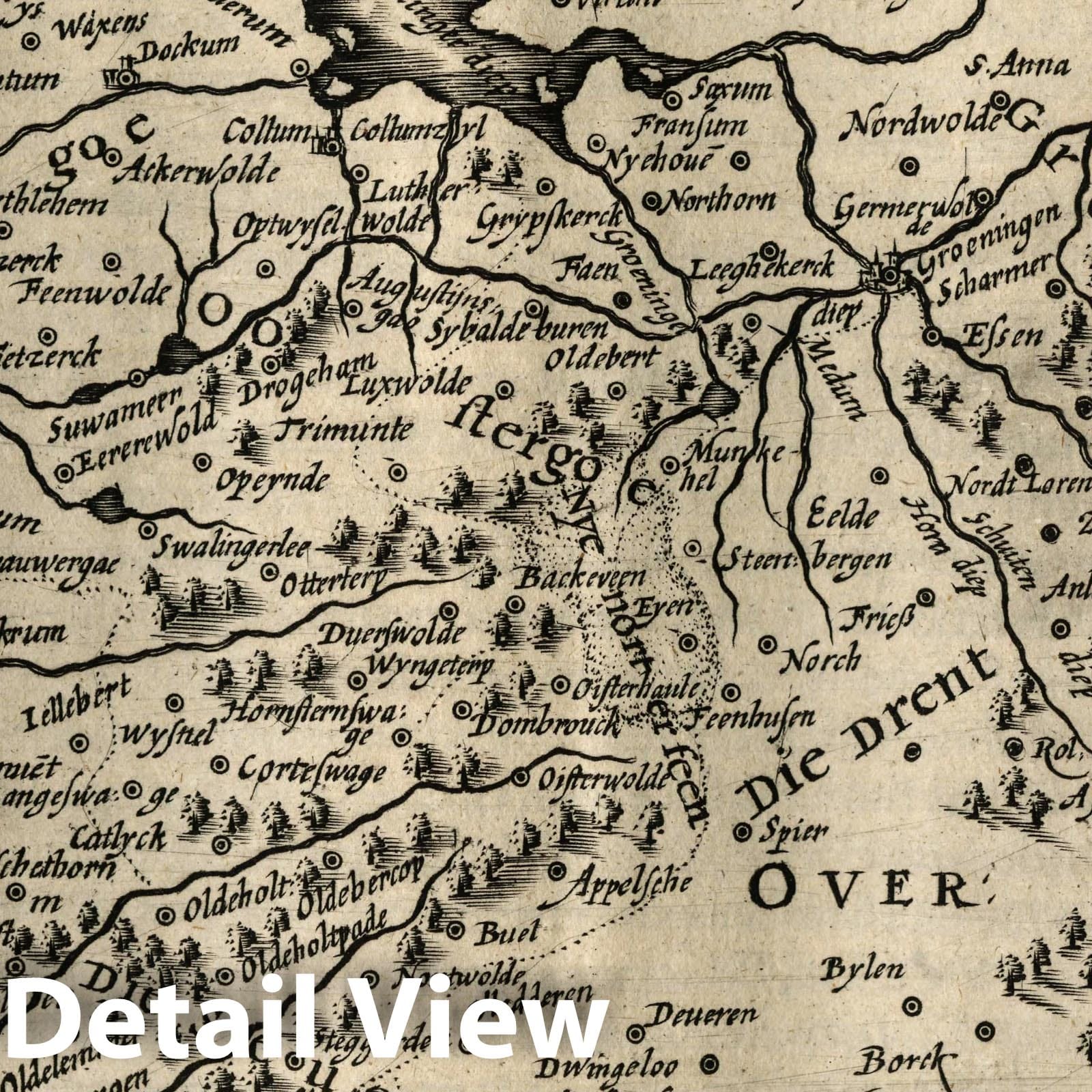 West Friesland - River Map, 1607 - Historical Map Reproduction