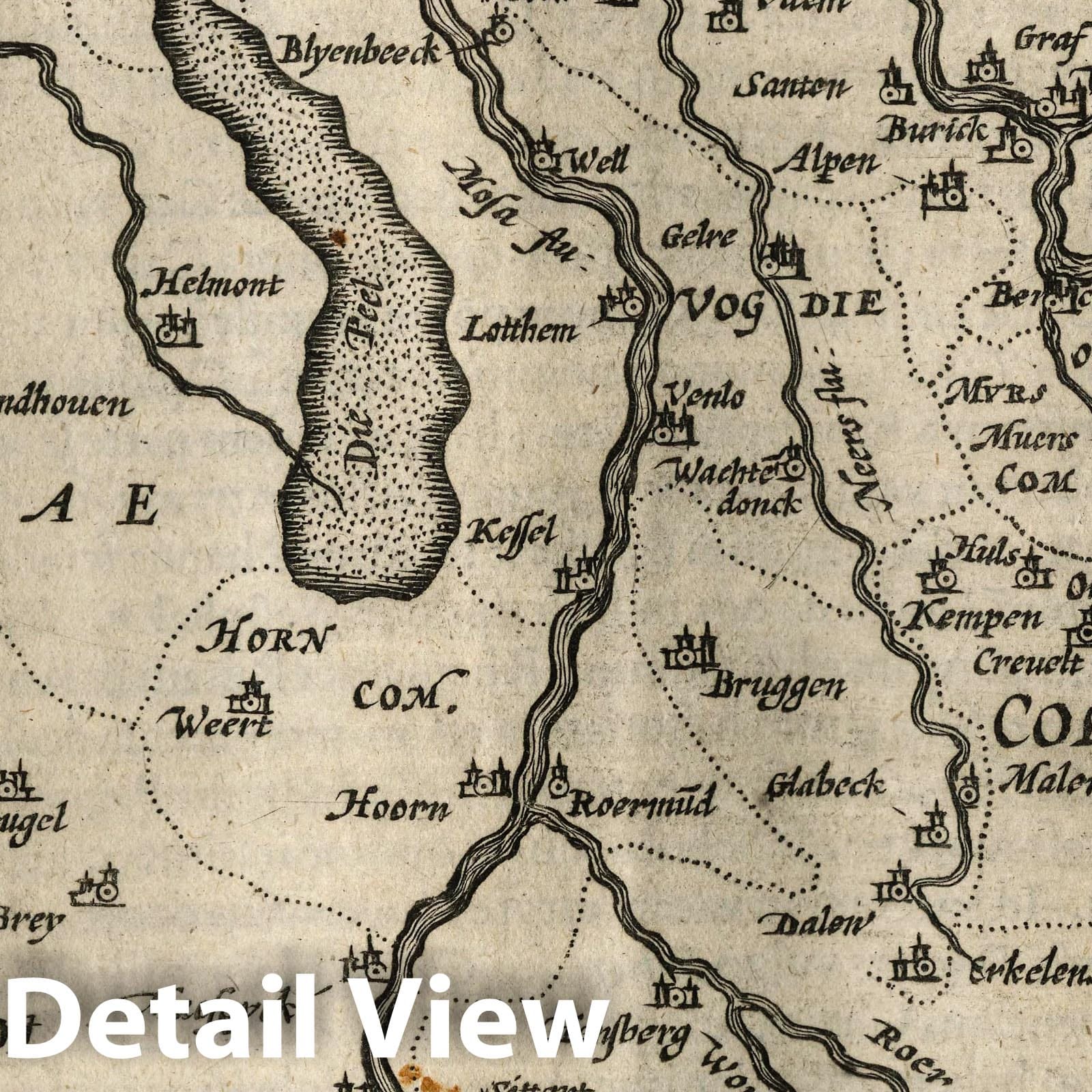 Cleve and Murs - River Map, 1607 - Historical Map Print