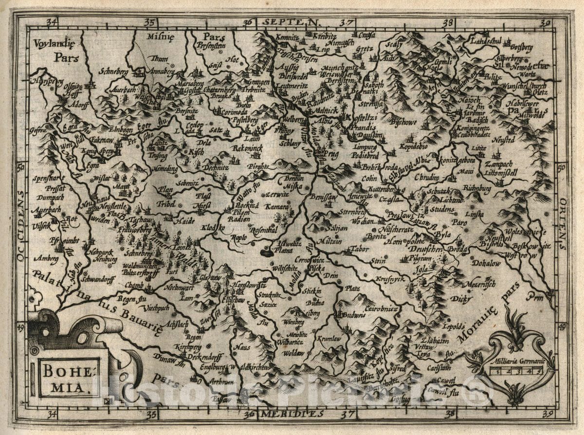 Historic Map : Bohemia. (to accompany) Atlas Minor Gerardi Mercatoris, 1607 Atlas - Vintage Wall Art