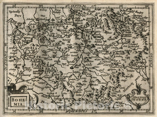 Historic Map : Bohemia. (to accompany) Atlas Minor Gerardi Mercatoris, 1607 Atlas - Vintage Wall Art