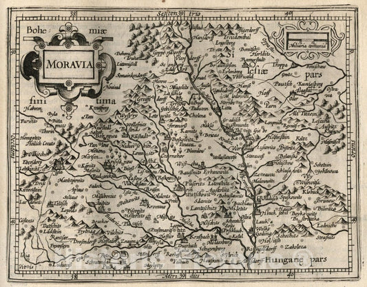 Historic Map : Moravia. (to accompany) Atlas Minor Gerardi Mercatoris, 1607 Atlas - Vintage Wall Art