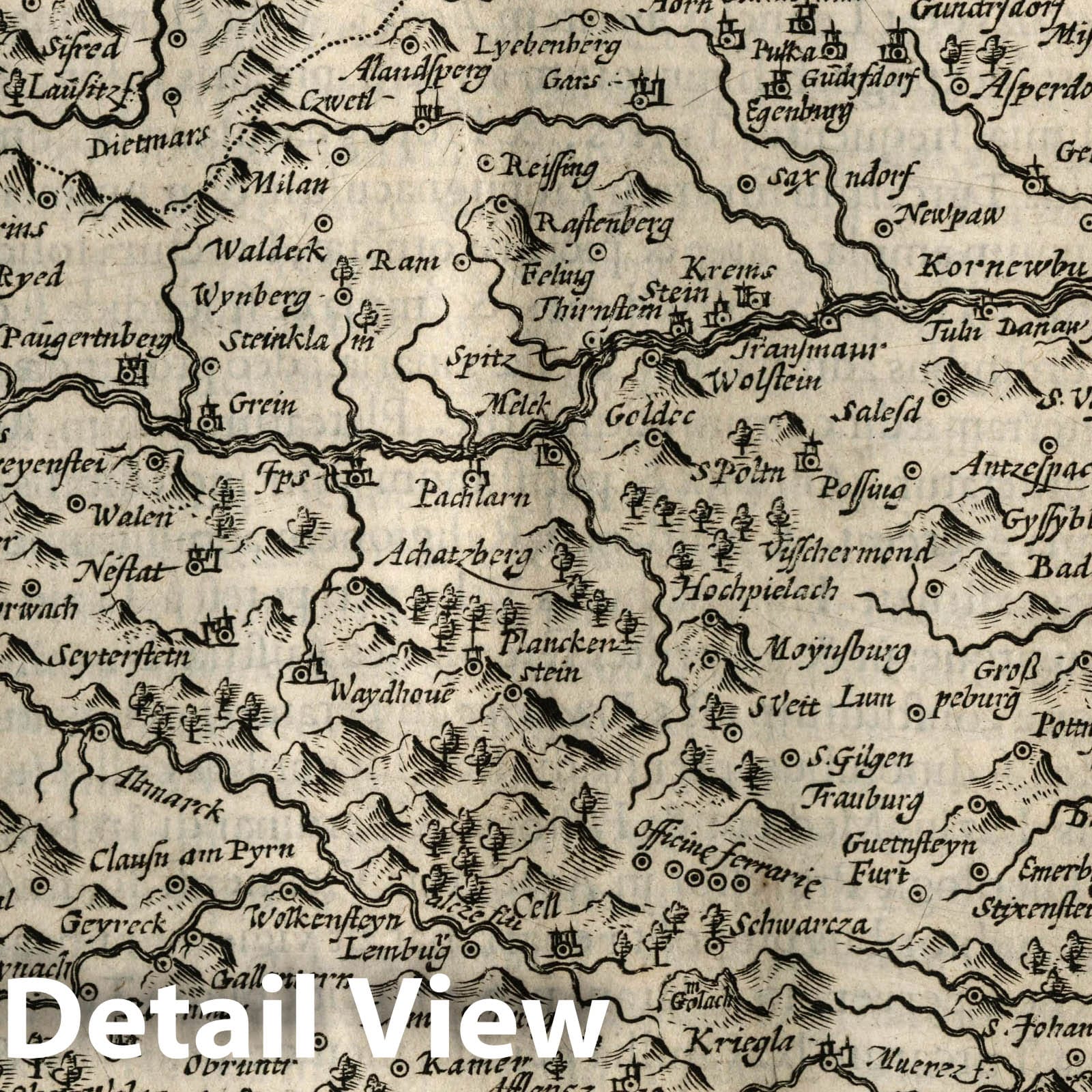 Austria and Danube Valley - River Map, 1607 - Historical Map Print
