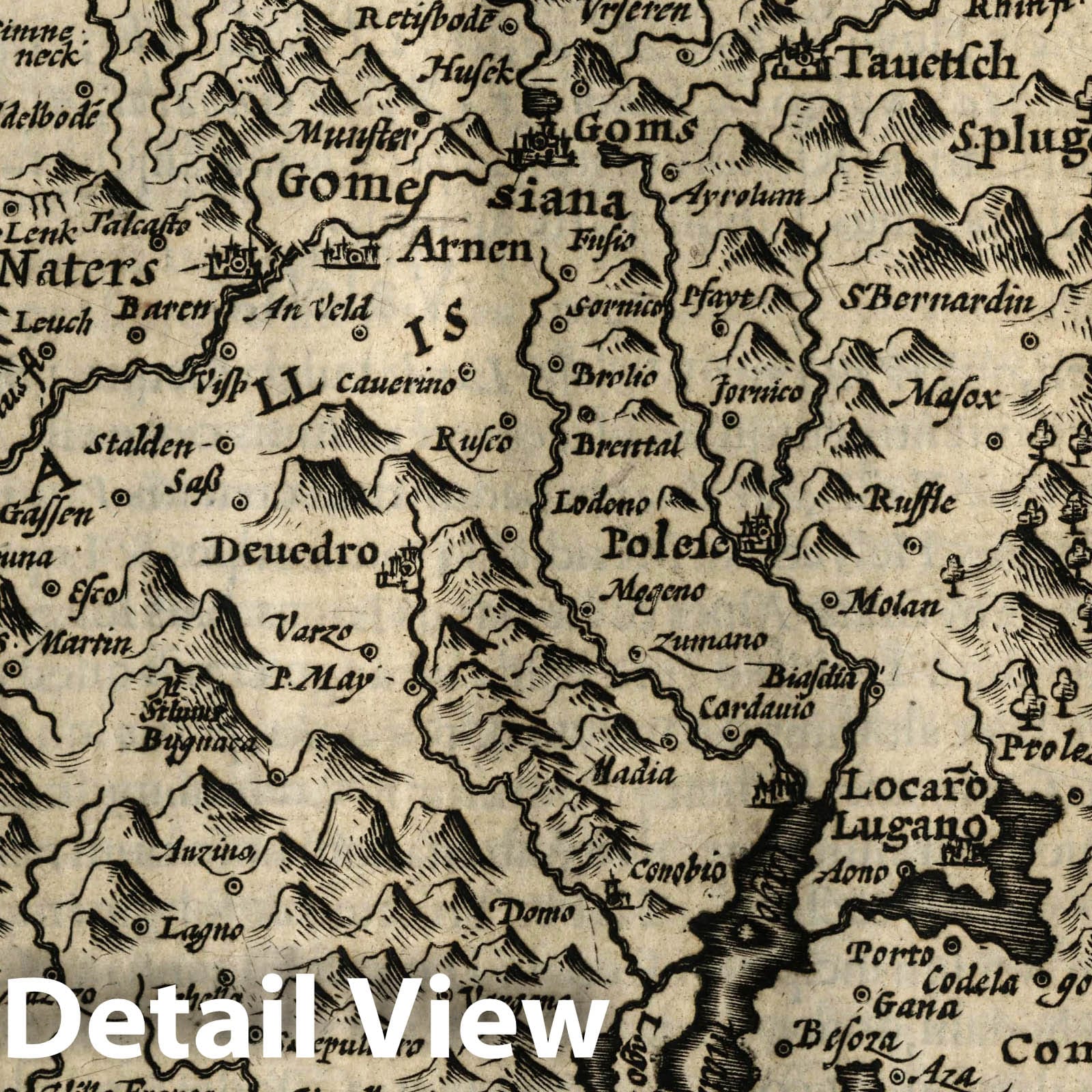 Lombardy and Valesia Map, 1607 - Atlas minor Gerardi Mercatoris Historical Reproduction