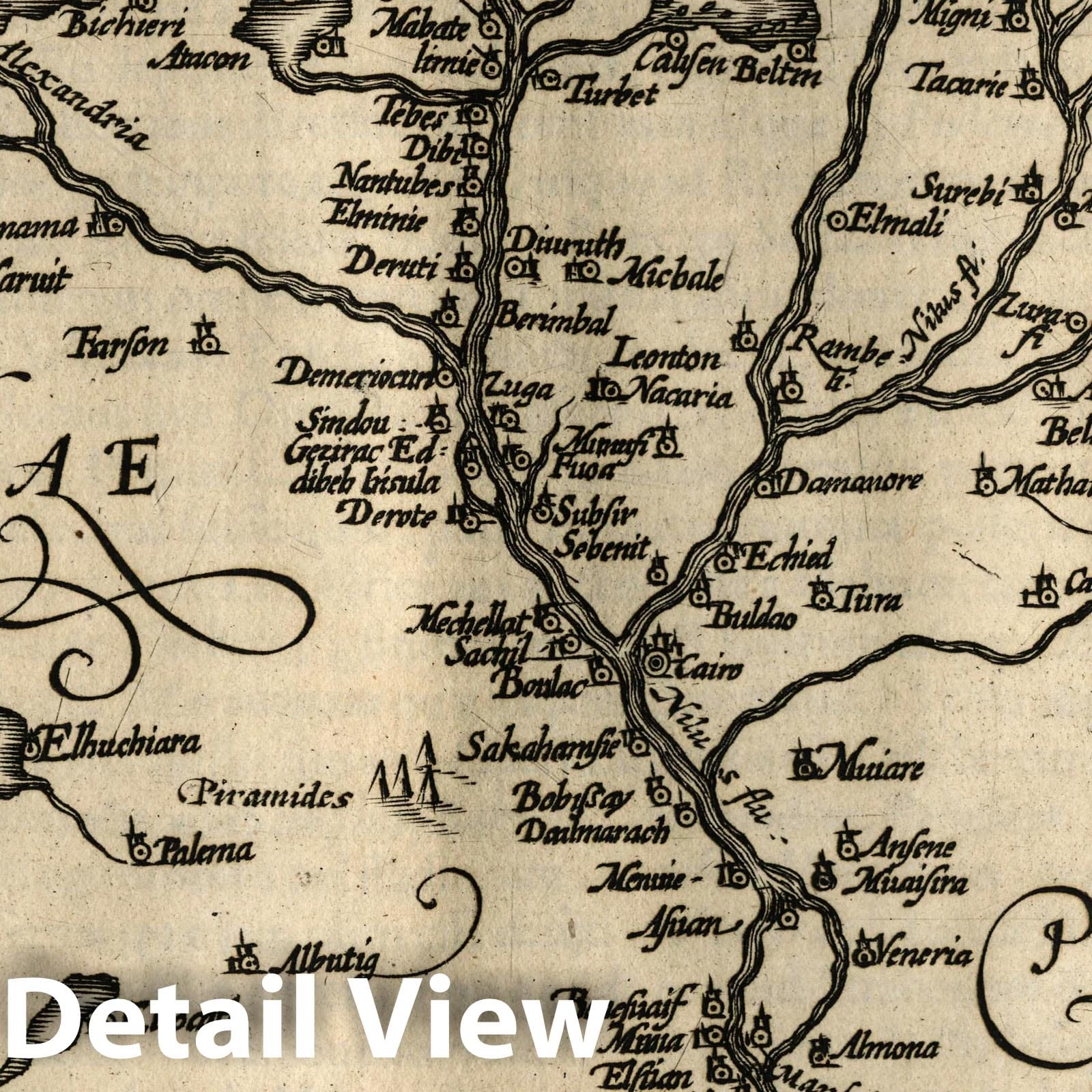 Egypt - River Map, 1607 - Historical Map Print from Atlas minor Gerardi Mercatoris