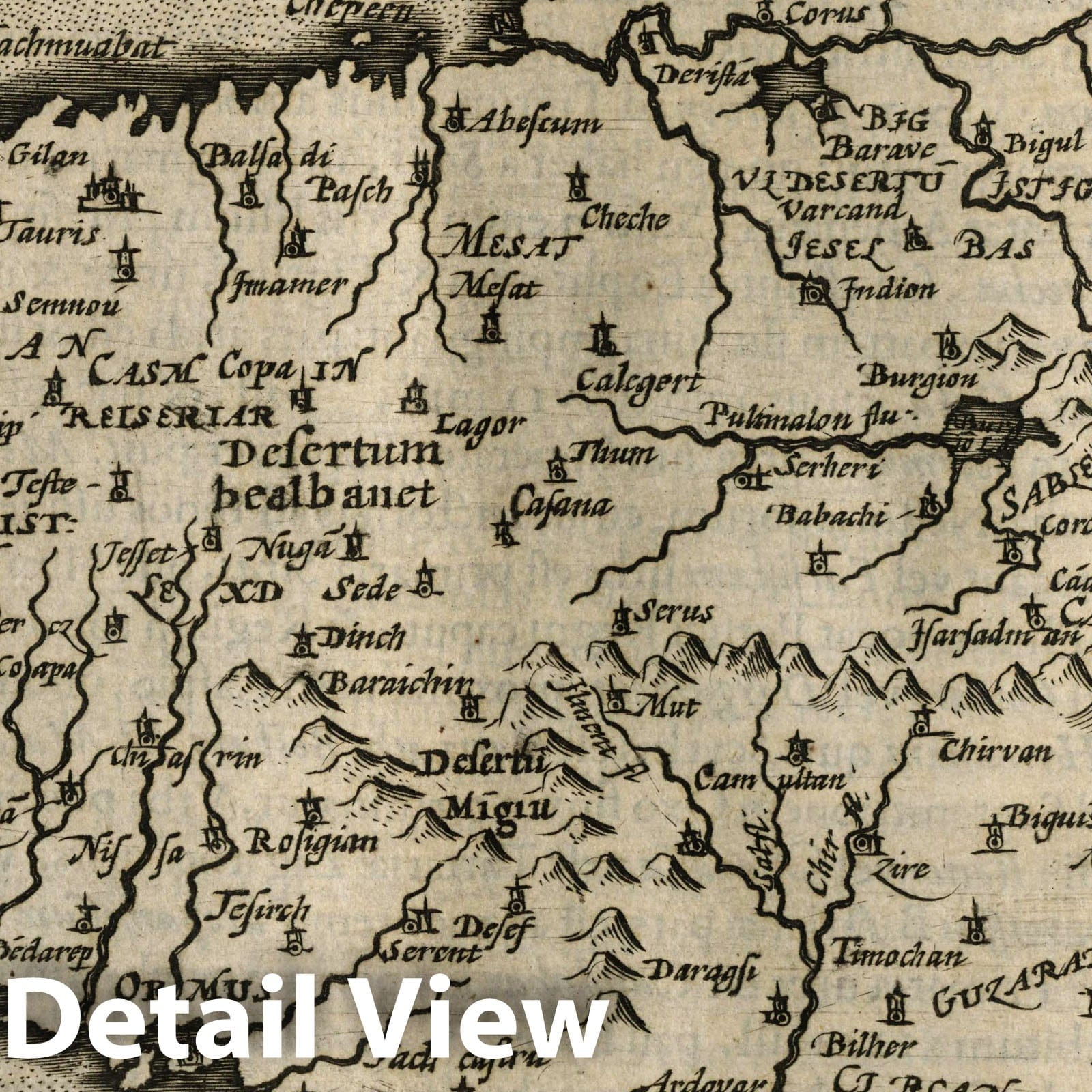 Persian Empire - River Map, 1607 - Historical Map Print