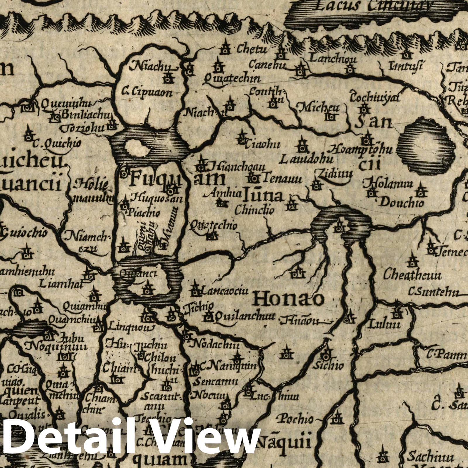 China - River Map, 1607 - Historical Map Print