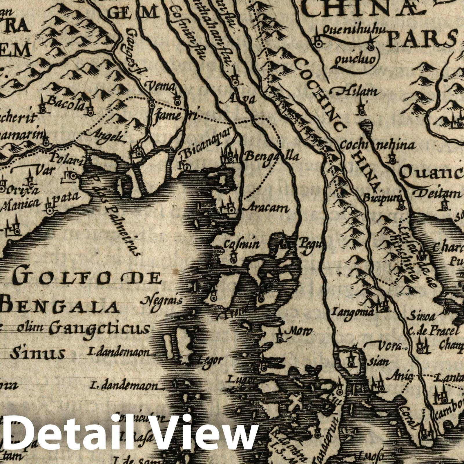 South and Southeast Asia - River Map, 1607 - Historical Map Reproduction