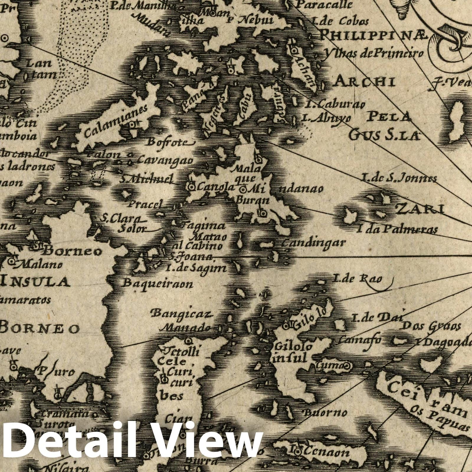 East Indian Archipelago - River Map, 1607 - Historical Map Print
