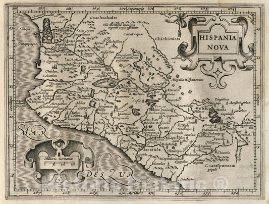 Historic Map : Mexico, Hispania Nova. (to accompany) Atlas Minor Gerardi Mercatoris, 1607 Atlas , Vintage Wall Art