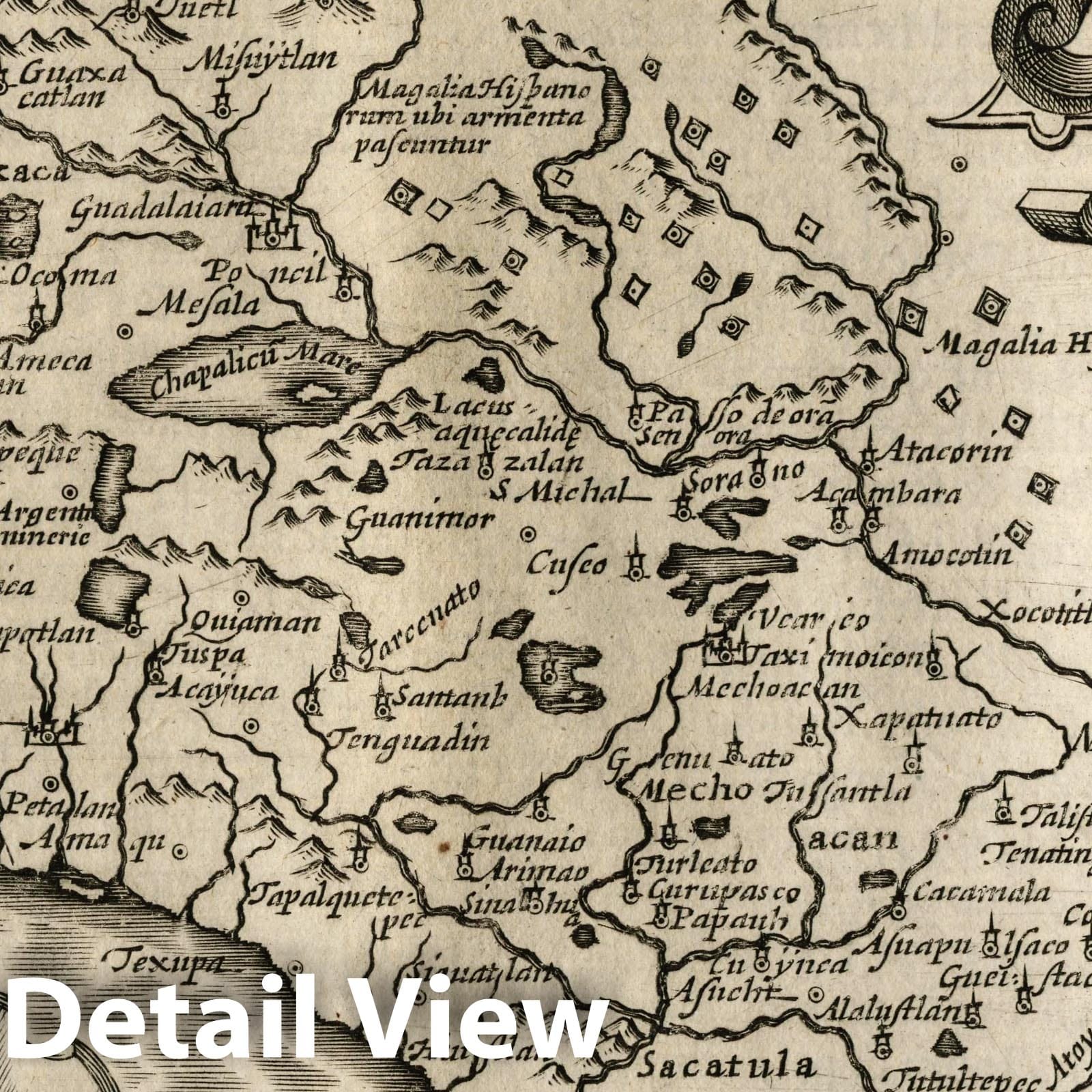 Mexico - River Map, 1607 - Historical Map Print from Atlas minor Gerardi Mercatoris