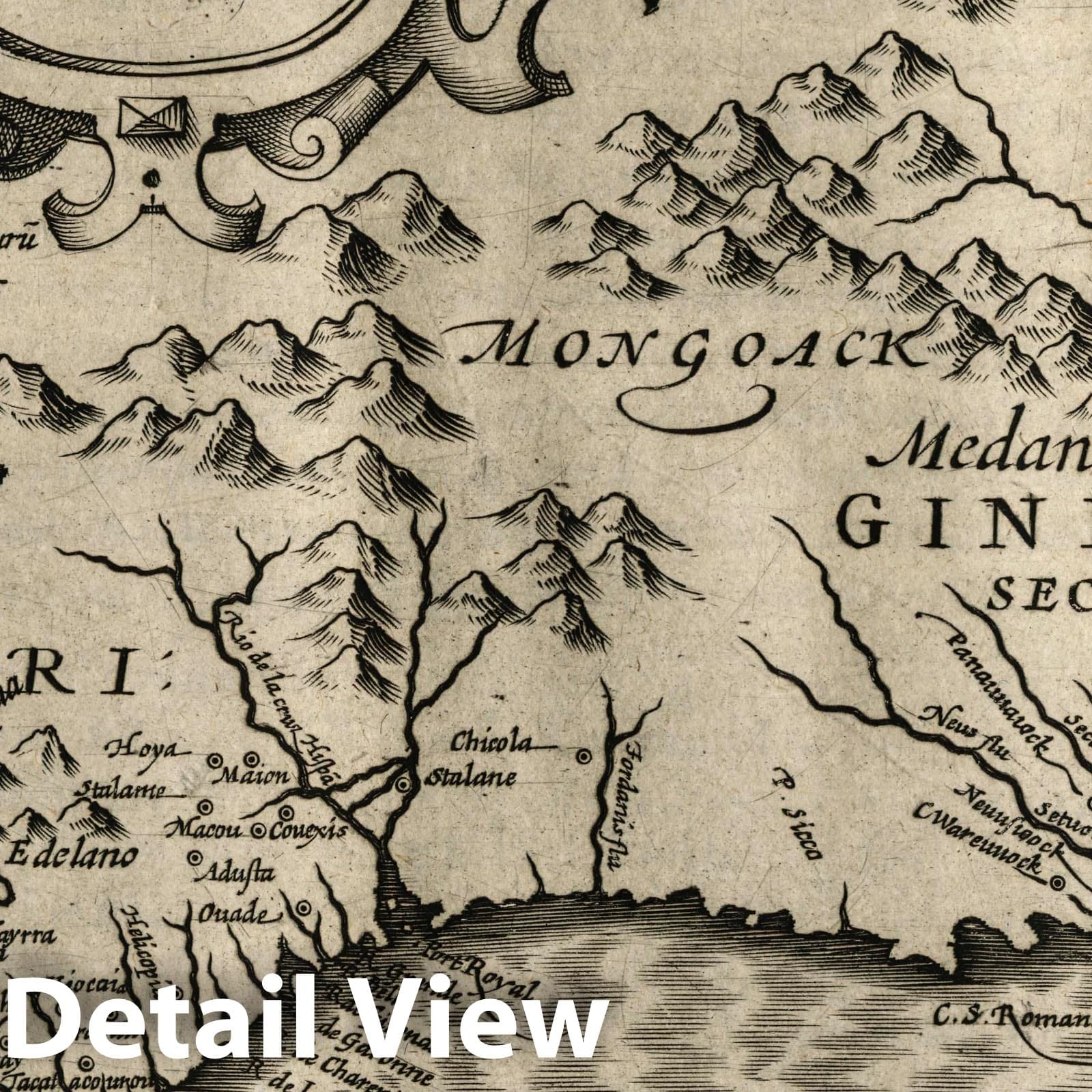 Virginia and Florida - River Map, 1607 - Historical Map Print