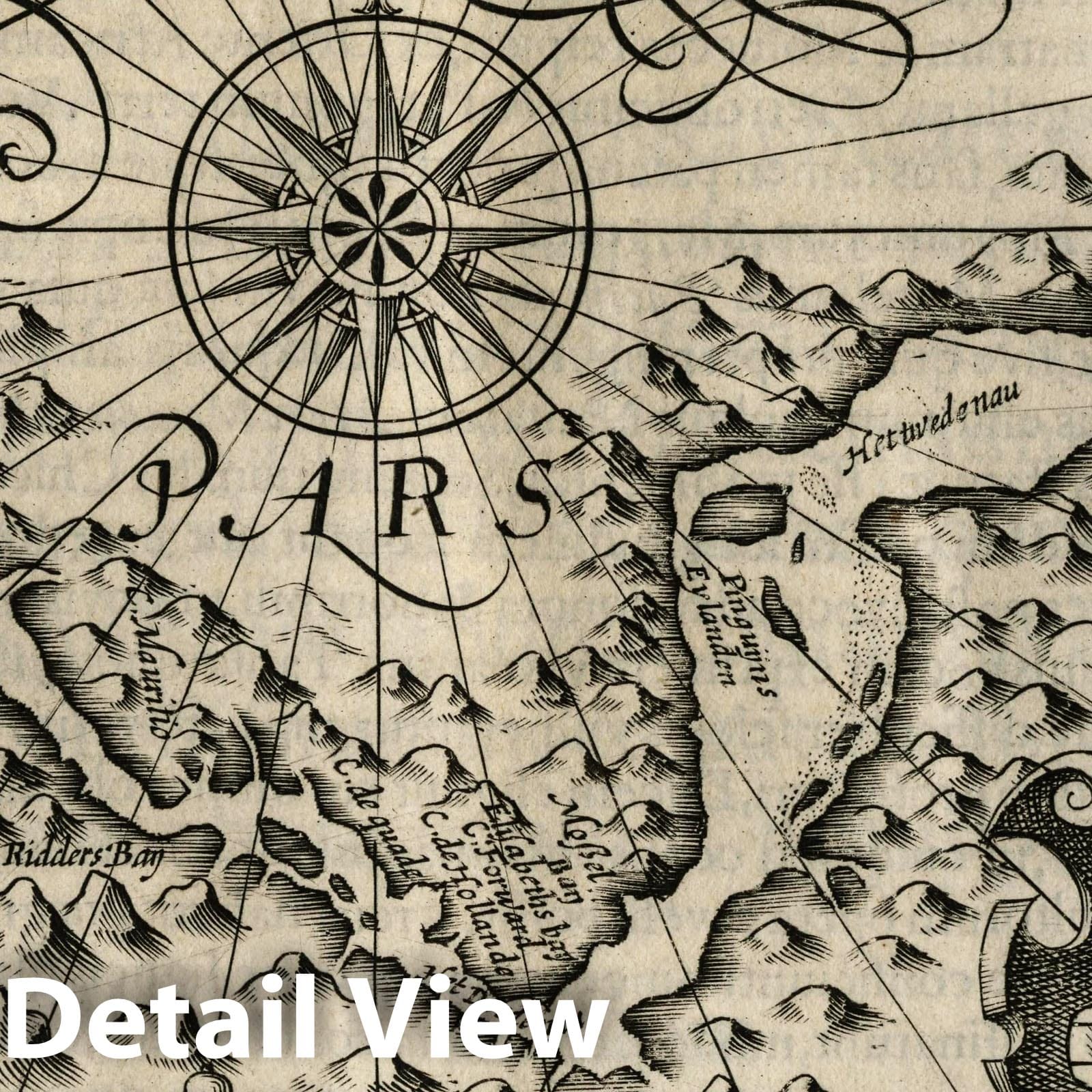 Strait of Magellan - River Map, 1607 - Historical Map Print