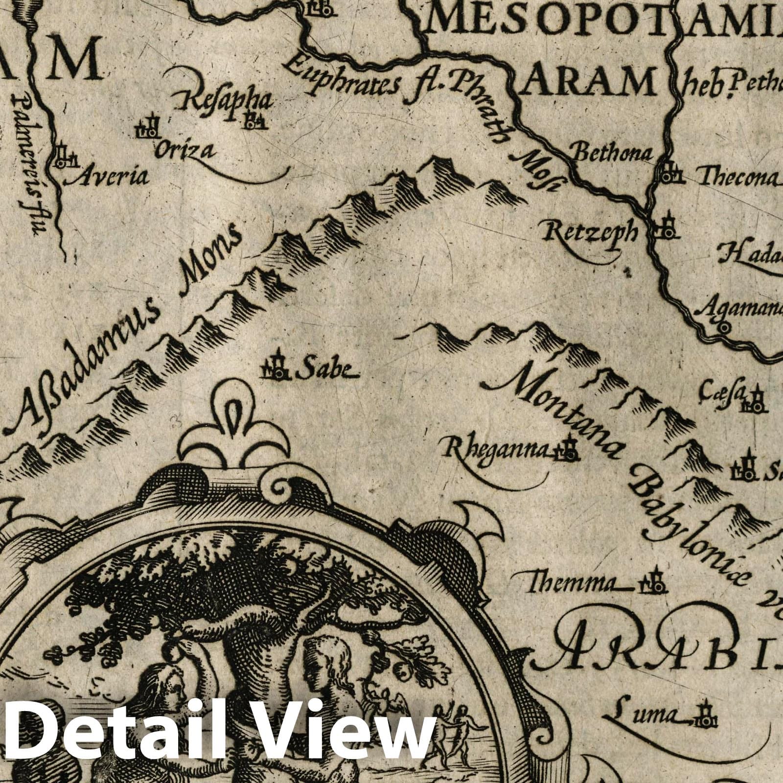 Holy Land - River Map, 1607 - Mercator's Atlas Minor