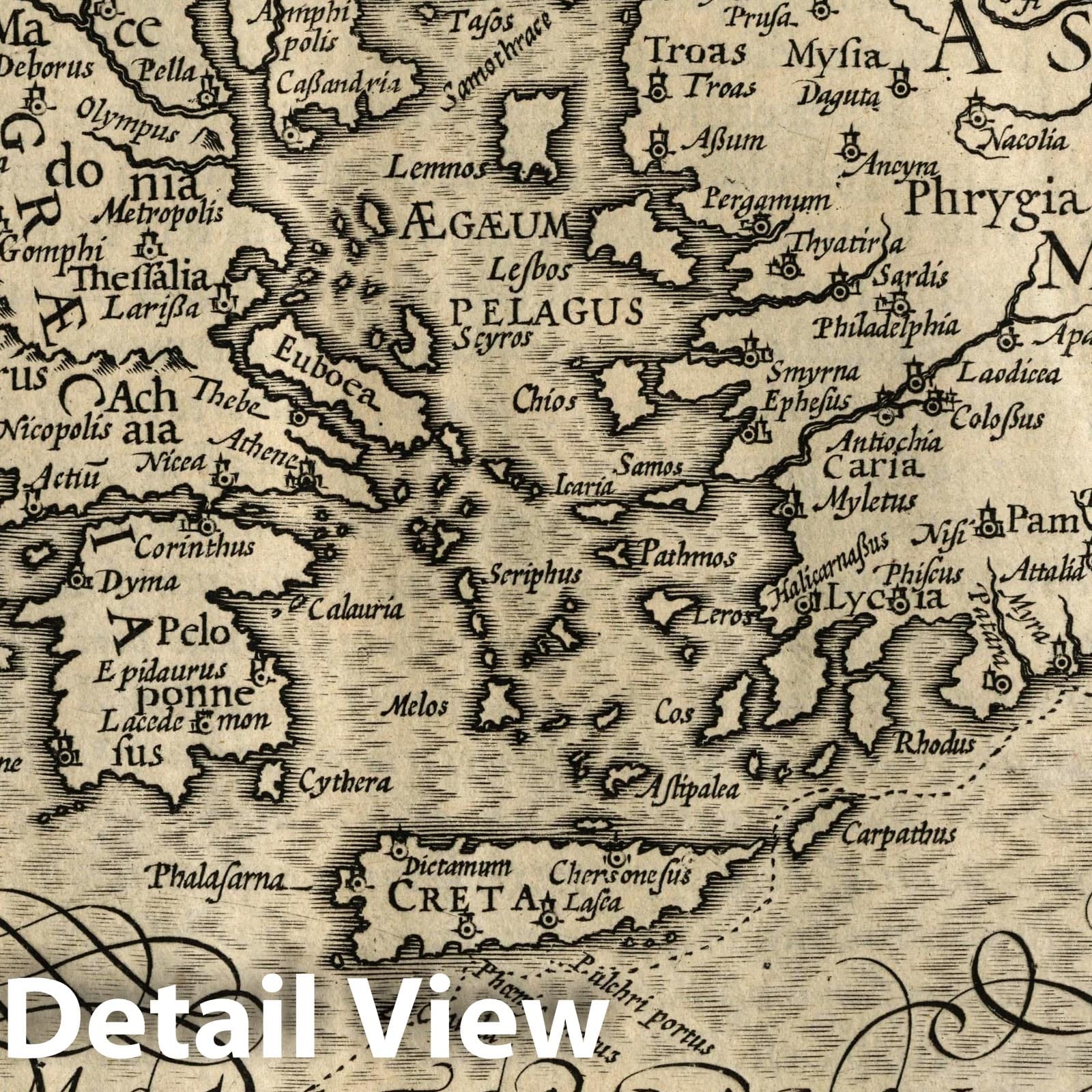 Travels of St. Paul: Mediterranean and Near East - River Map, 1607