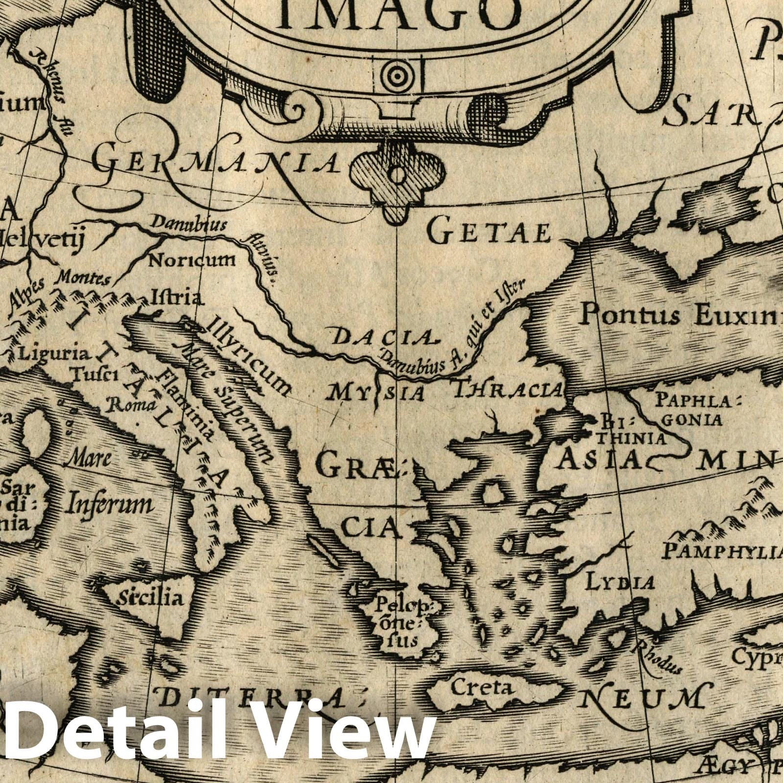 Roman Empire - River Map, 1607 - Historical Map Print