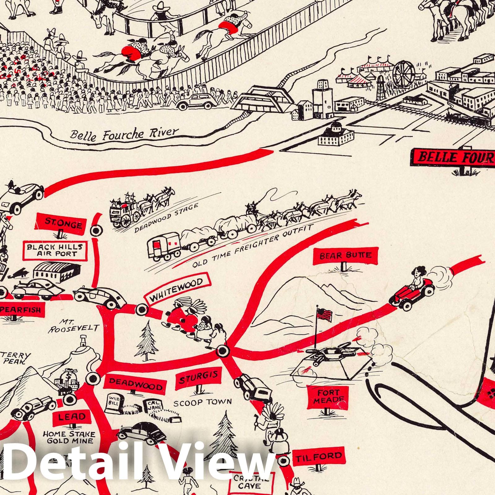 Black Hills, South Dakota - Pictorial Map, 1937